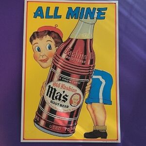 Ma's Root Beer Vintage Tin Wall Art Poster 11 X 16